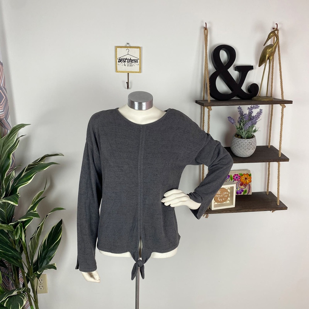 Barefoot Dreams CozyChic Ultra Lite Tie Front Top in Carbon